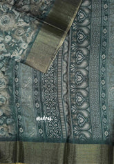 Light English Green - Premium printed silk Floral Design